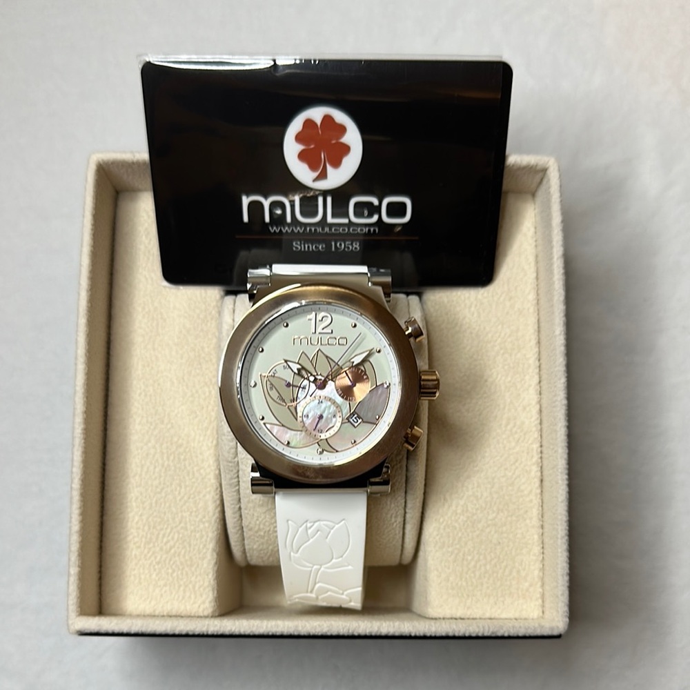 Mulco White and Gold Watch